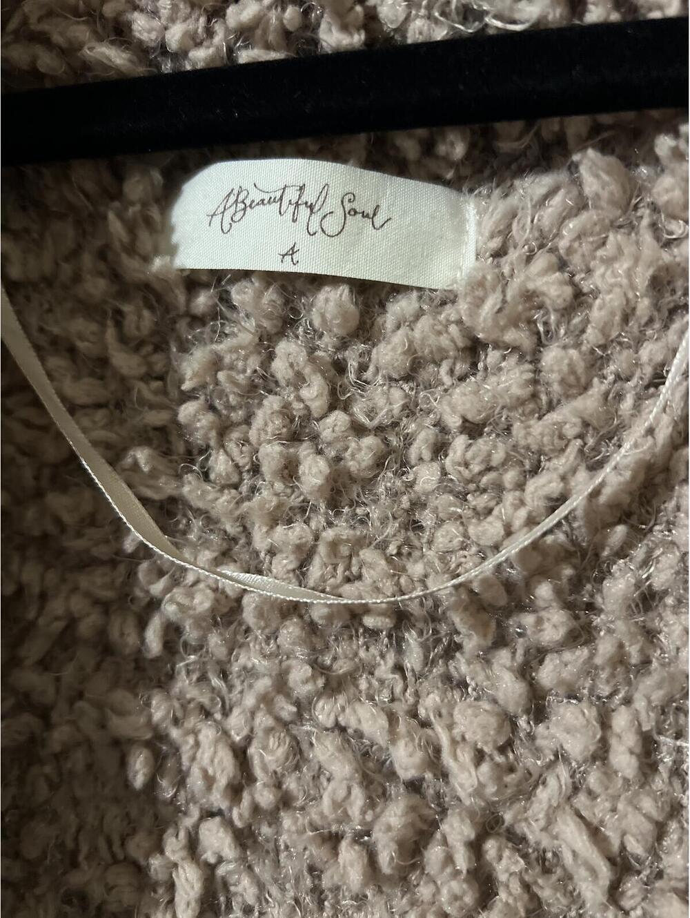 A Beautiful Soul Taupe Sherpa Fleece Vest, One size - Picture 3 of 5